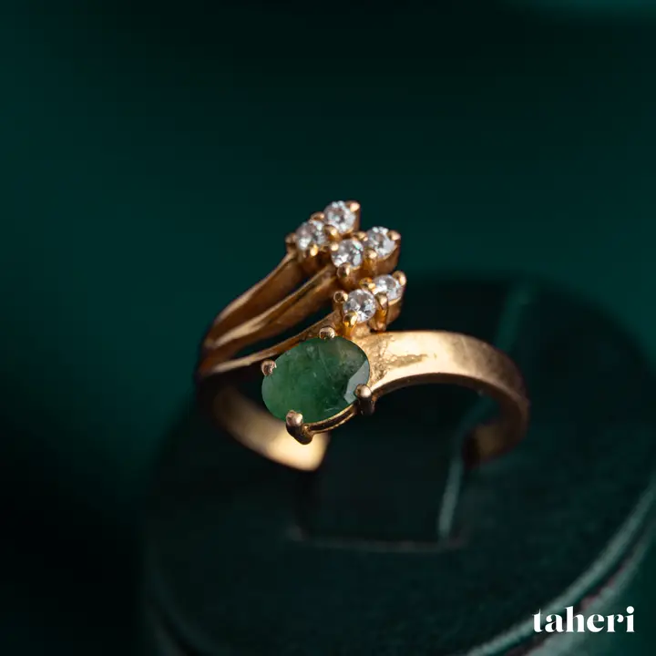 Yellow Gold Ring with Emerald design 146 by TAHERI