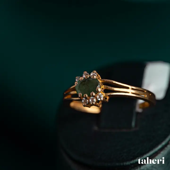 Yellow Gold Ring with Emerald design 147 by TAHERI