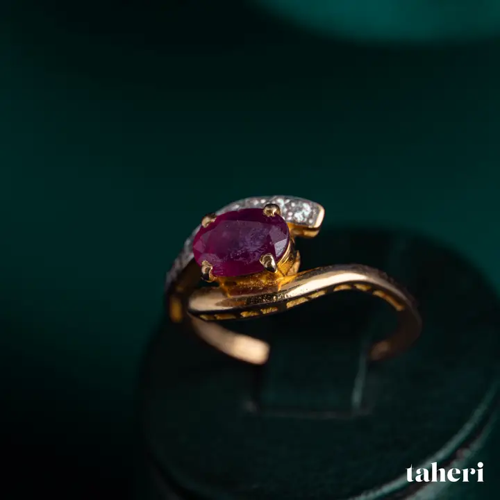 Two-Tone Ring with Ruby design 151 by TAHERI