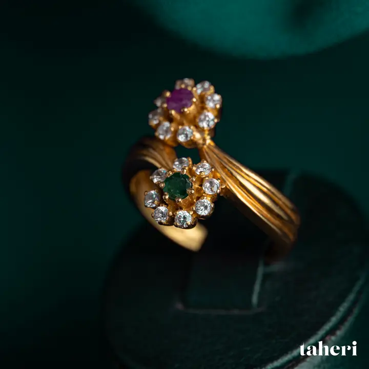 Yellow Gold Ring with Colored Stones design 152 by TAHERI