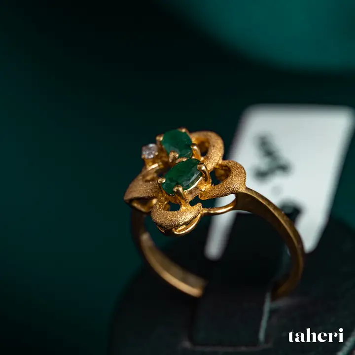 Yellow Gold Ring with Emerald design 153 by TAHERI