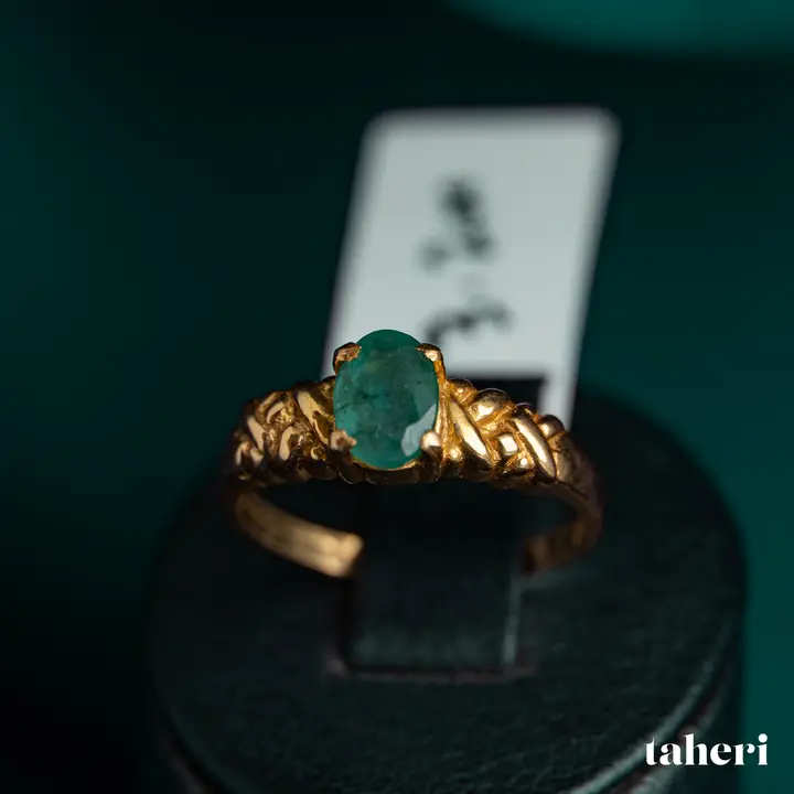 Yellow Gold Ring with Emerald design 156 by TAHERI