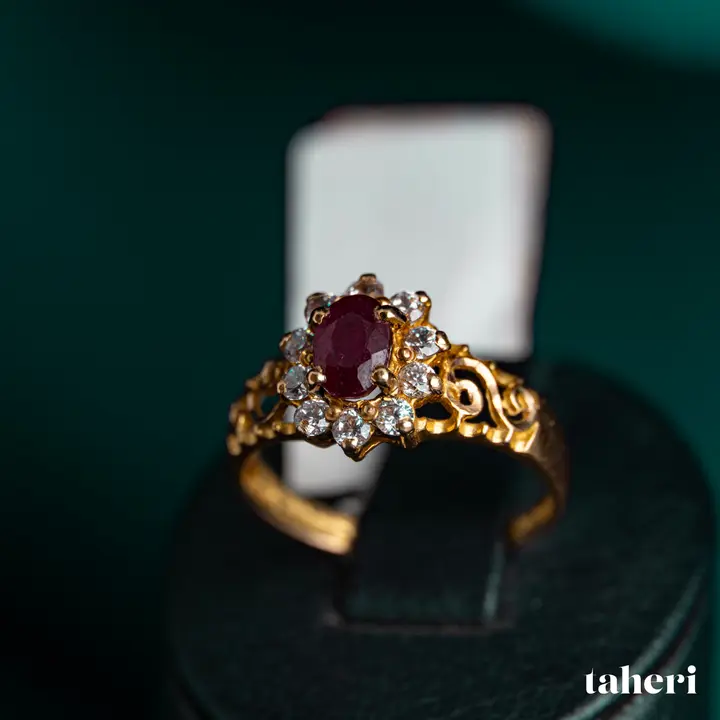 Yellow Gold Ring with Ruby design 158 by TAHERI