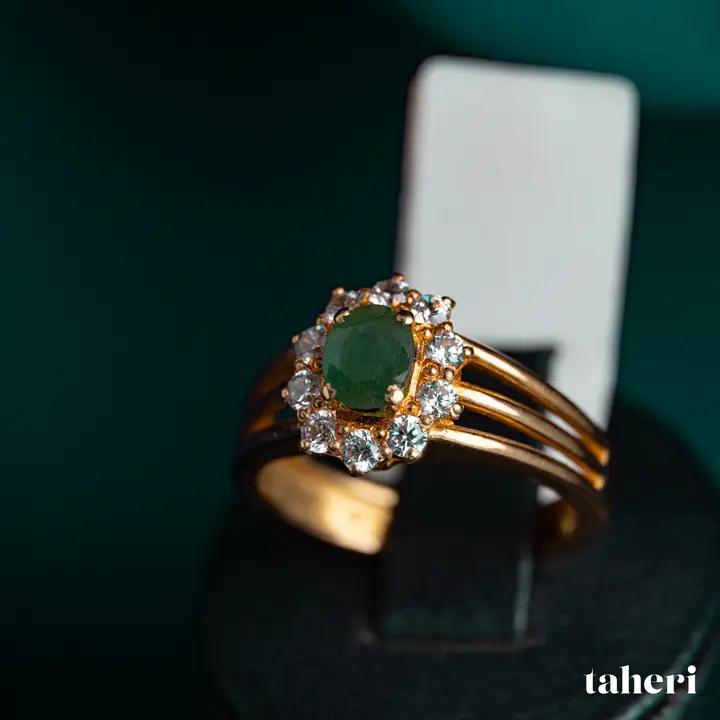 Yellow Gold Ring with Emerald design 159 by TAHERI
