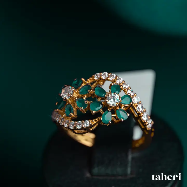 Yellow Gold Ring with Colored Stones design 161 by TAHERI