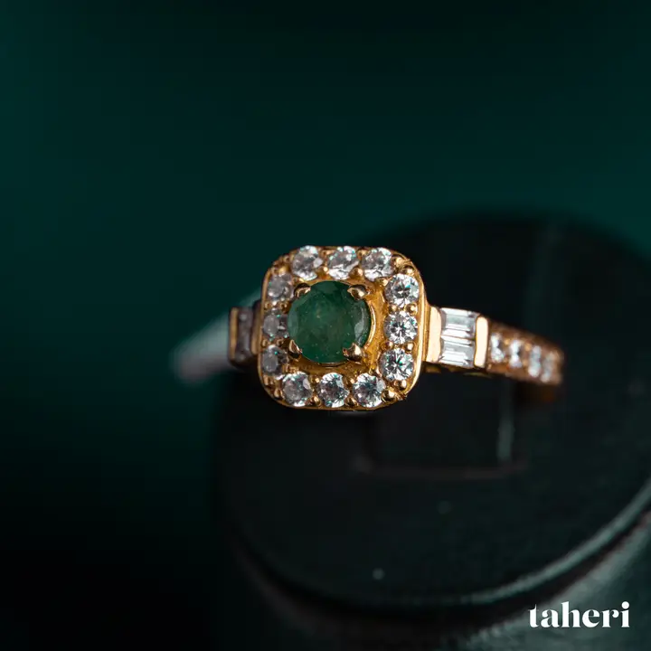 Yellow Gold Ring with Emerald design 163 by TAHERI