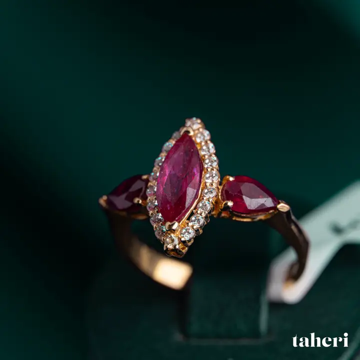 Yellow Gold Ring with Ruby design 165 by TAHERI