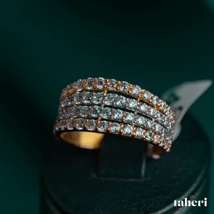Yellow Gold Ring with Cubic Zirconia design 167 by TAHERI