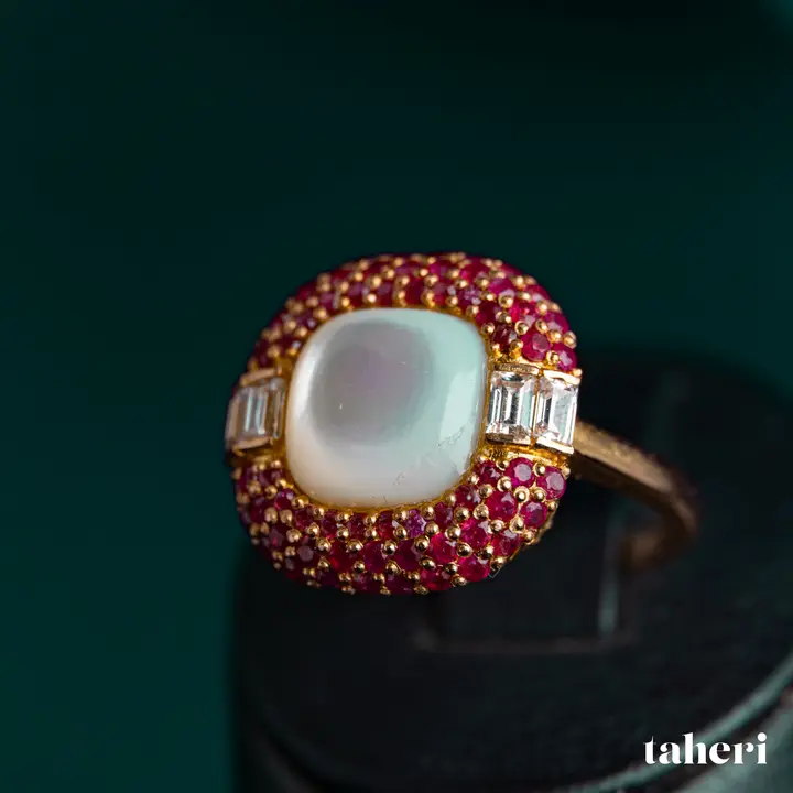 Yellow Gold Ring with Colored Stones design 168 by TAHERI