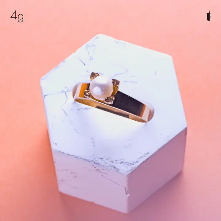 Yellow Gold Ring with Pearl design 170 by TAHERI
