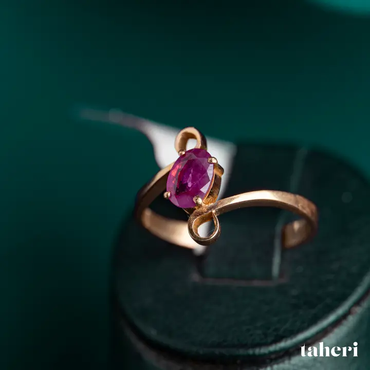 Yellow Gold Ring with Ruby design 177 by TAHERI