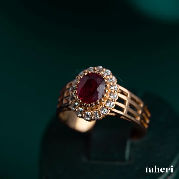 Yellow Gold Ring with Ruby design 179 by TAHERI
