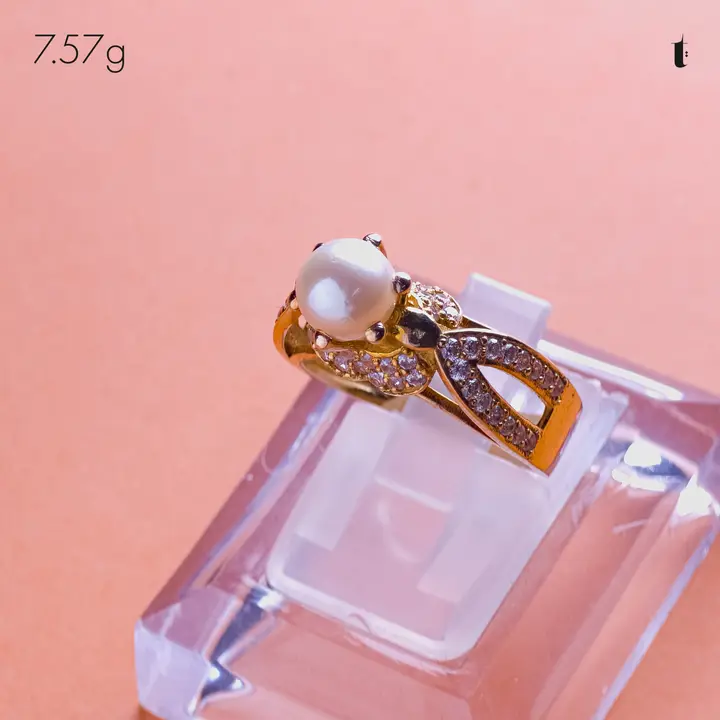 Yellow Gold Ring with Pearl design 180 by TAHERI