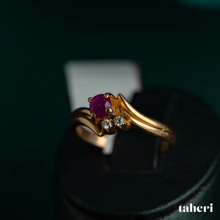 Yellow Gold Ring with Ruby design 181 by TAHERI