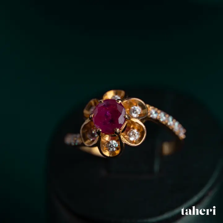 Yellow Gold Ring with Ruby design 183 by TAHERI