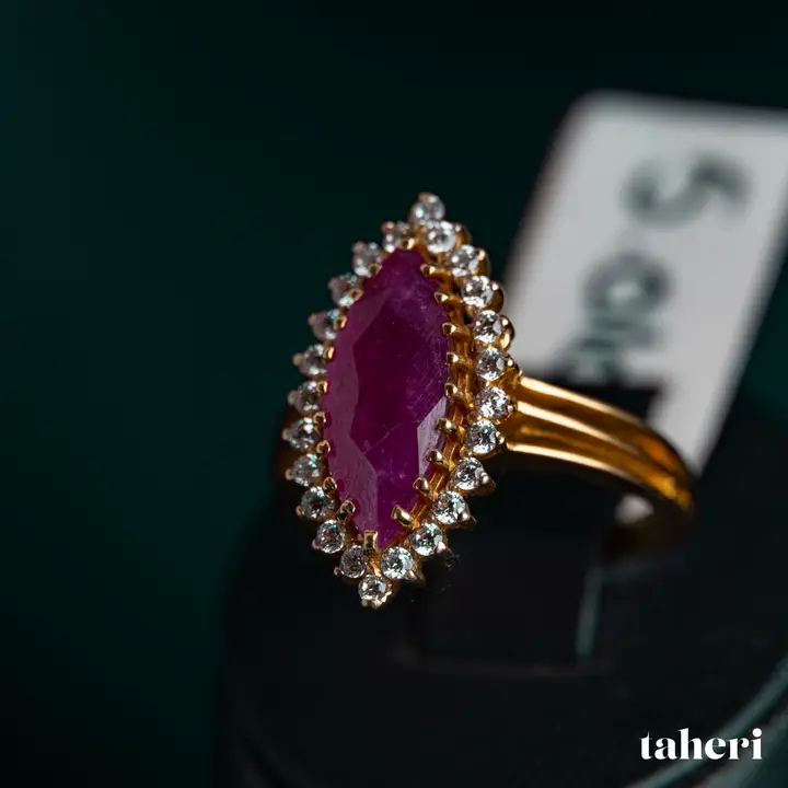 Yellow Gold Ring with Ruby design 185 by TAHERI