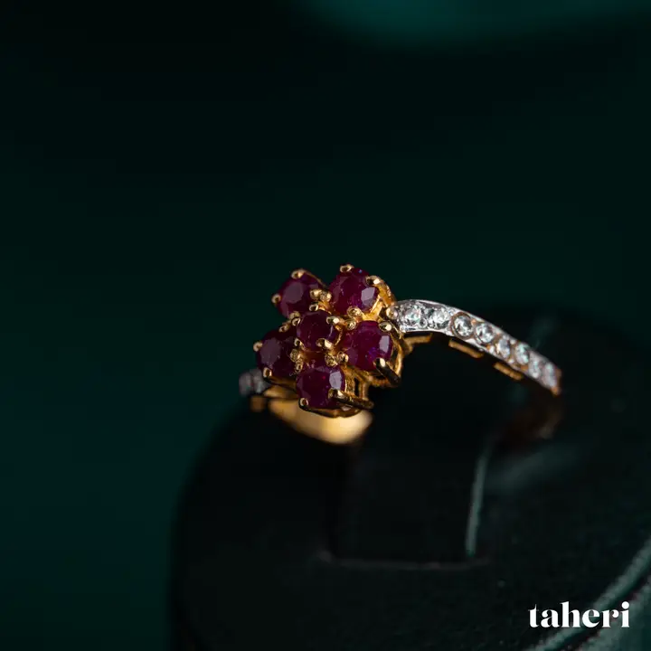 Two-Tone Ring with Ruby design 186 by TAHERI