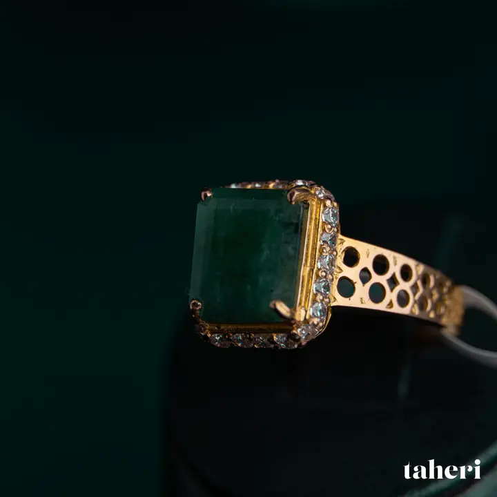 Yellow Gold Ring with Emerald design 187 by TAHERI