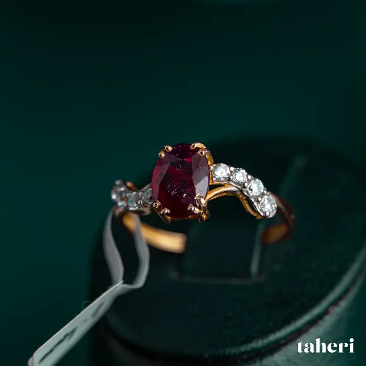 Two-Tone Ring with Ruby design 188 by TAHERI