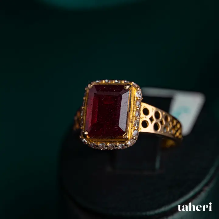 Yellow Gold Ring with Ruby design 190 by TAHERI