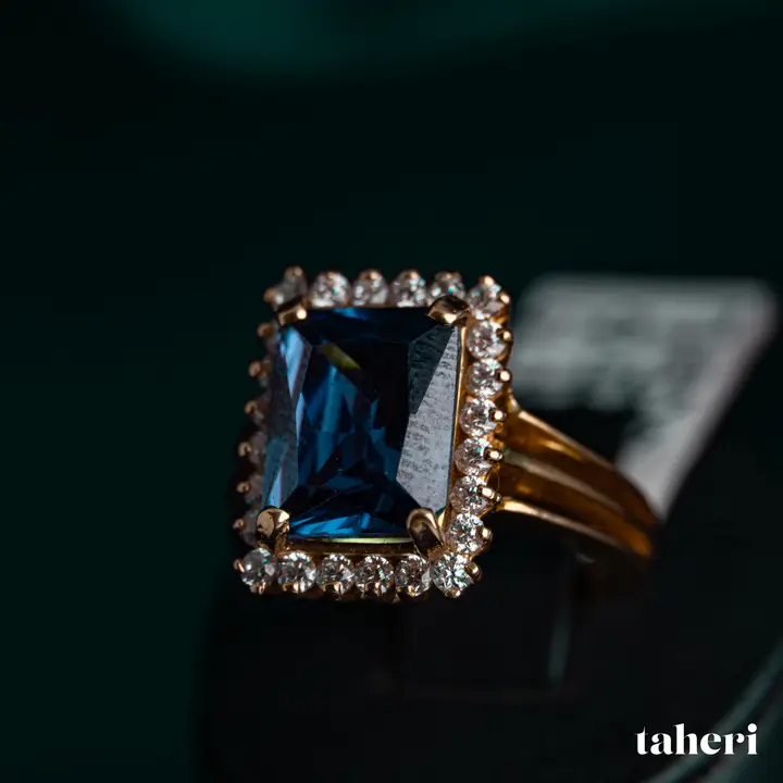 Yellow Gold Ring with Sapphire design 192 by TAHERI