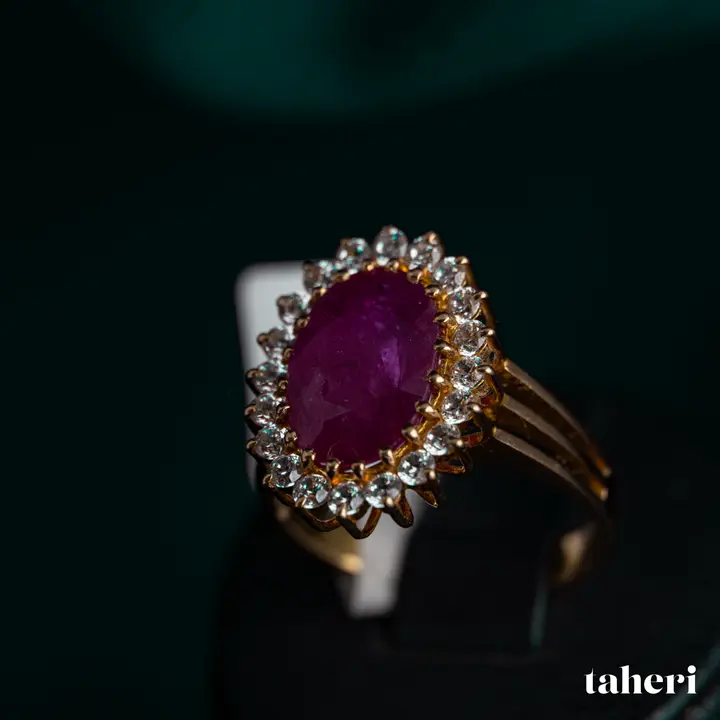Yellow Gold Ring with Ruby design 193 by TAHERI
