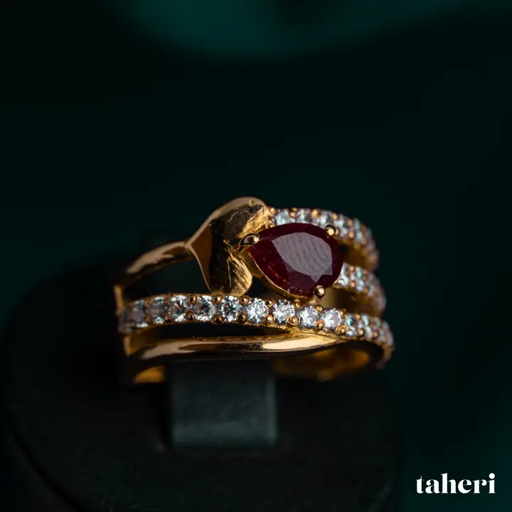 Yellow Gold Ring with Ruby design 194 by TAHERI
