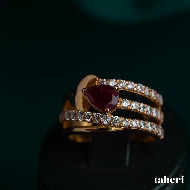 Yellow Gold Ring with Ruby design 195 by TAHERI