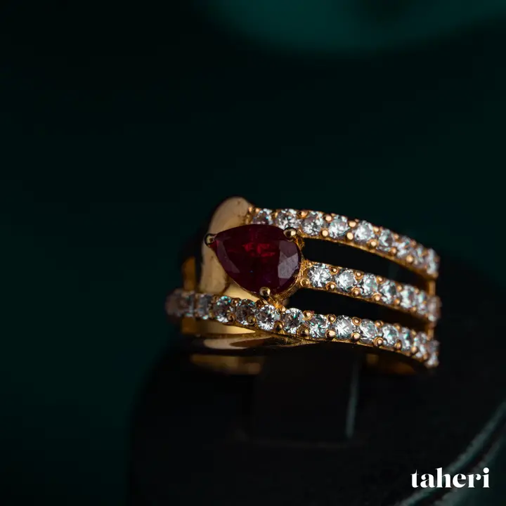 Yellow Gold Ring with Ruby design 196 by TAHERI