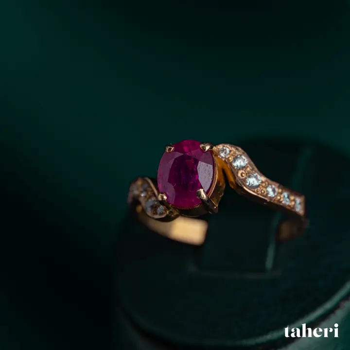 Yellow Gold Ring with Ruby design 201 by TAHERI