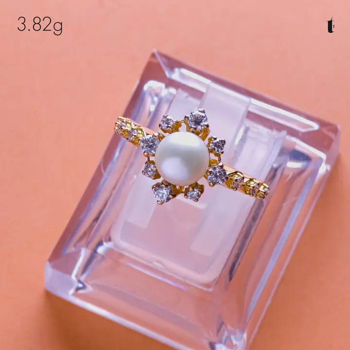 Yellow Gold Ring with Pearl design 202 by TAHERI