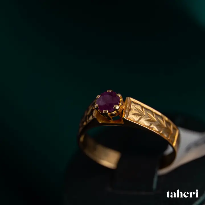 Yellow Gold Ring with Ruby design 203 by TAHERI
