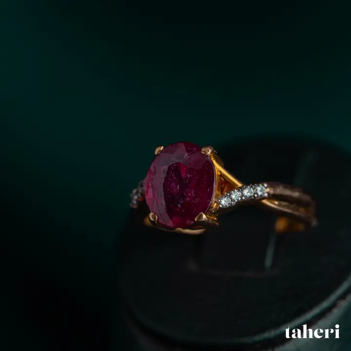 Yellow Gold Ring with Ruby design 207 by TAHERI