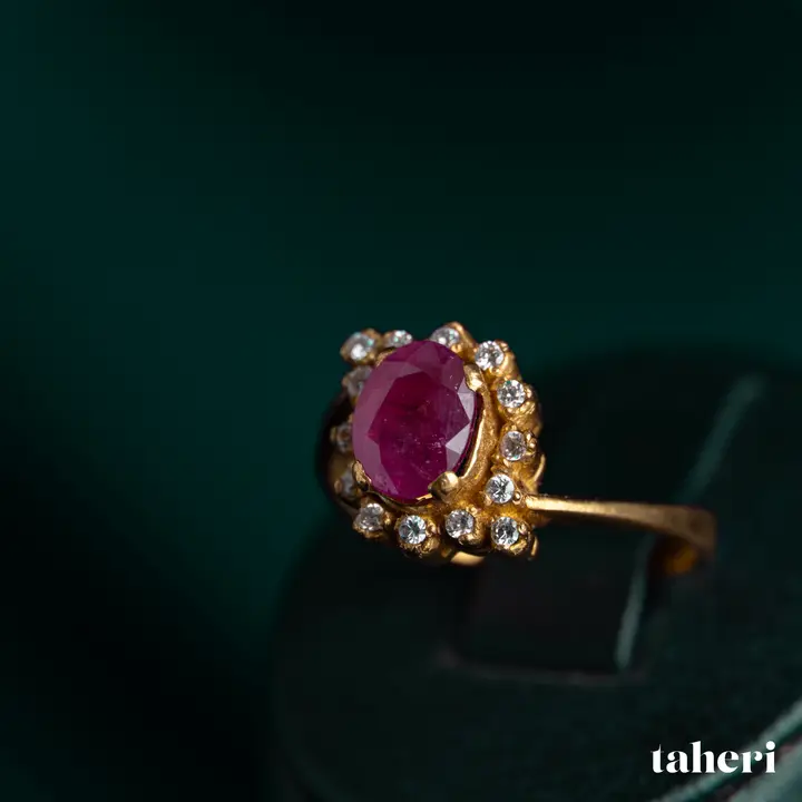 Yellow Gold Ring with Ruby design 209 by TAHERI