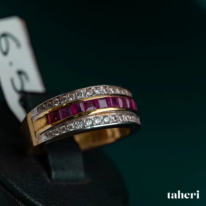 Two-Tone Ring with Ruby design 211 by TAHERI