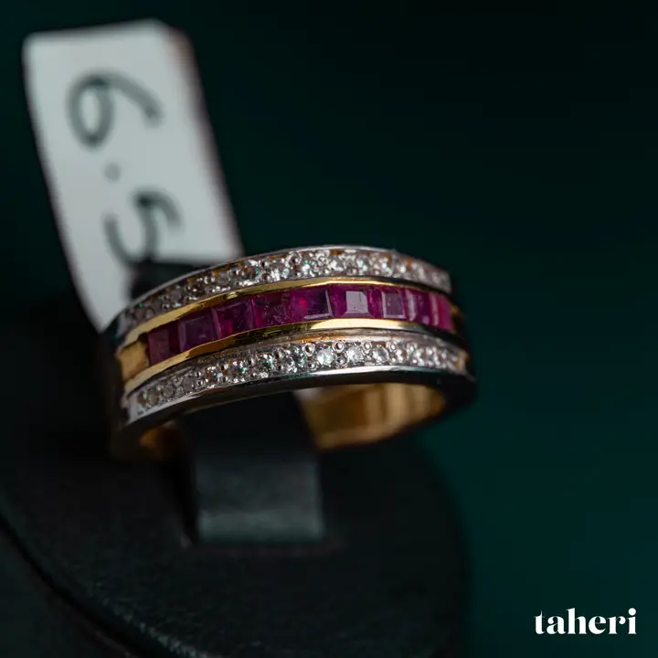 Two-Tone Ring with Ruby design 212 by TAHERI