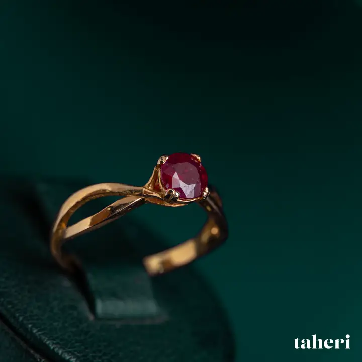 Yellow Gold Ring with Ruby design 214 by TAHERI