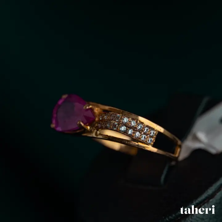 Yellow Gold Ring with Ruby design 216 by TAHERI