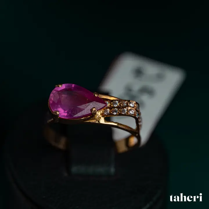 Yellow Gold Ring with Ruby design 217 by TAHERI