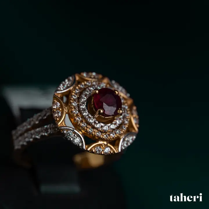 Two-Tone Ring with Ruby design 219 by TAHERI