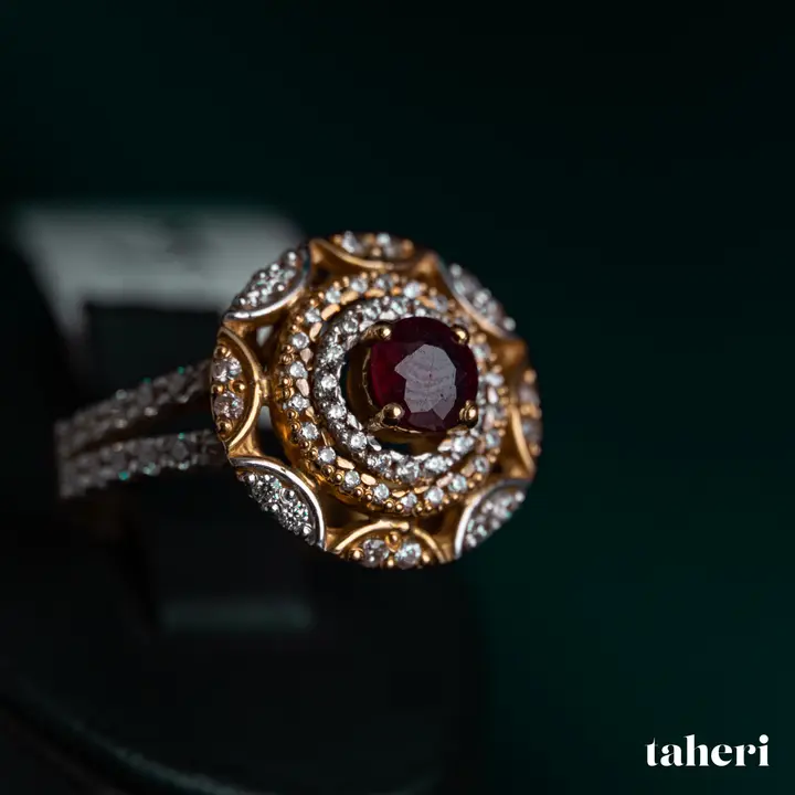 Two-Tone Ring with Ruby design 220 by TAHERI