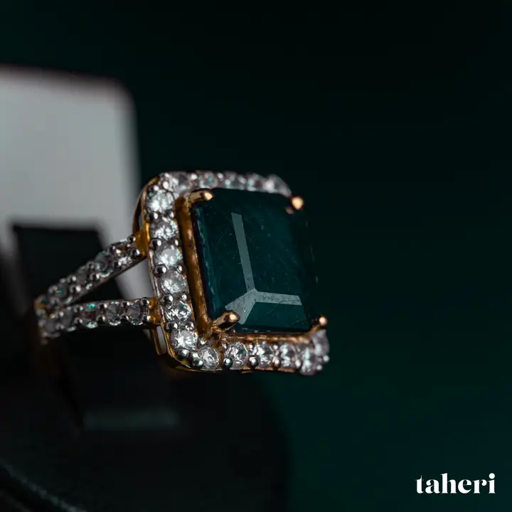 Yellow Gold Ring with Emerald design 221 by TAHERI