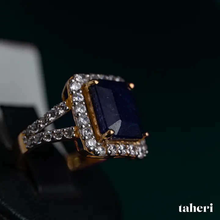 Two-Tone Ring with Sapphire design 222 by TAHERI