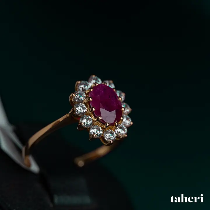 Yellow Gold Ring with Ruby design 223 by TAHERI