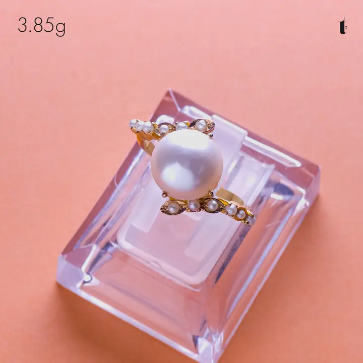 Yellow Gold Ring with Pearl design 224 by TAHERI
