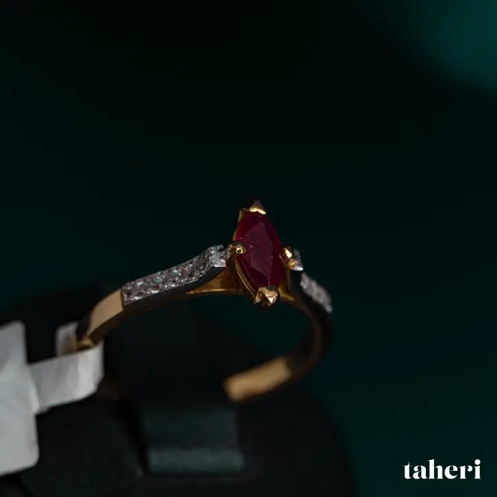 Two-Tone Ring with Ruby design 225 by TAHERI