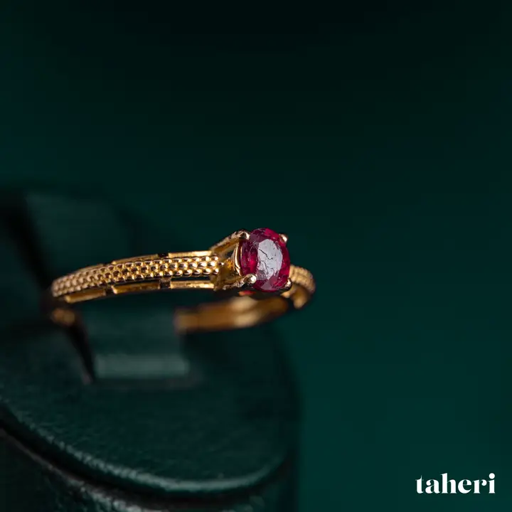 Yellow Gold Ring with Ruby design 226 by TAHERI