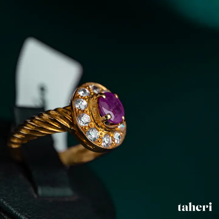 Yellow Gold Ring with Ruby design 227 by TAHERI