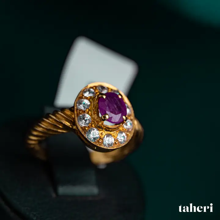 Yellow Gold Ring with Ruby design 228 by TAHERI
