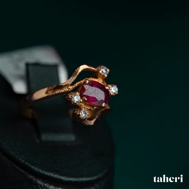 Yellow Gold Ring with Ruby design 229 by TAHERI